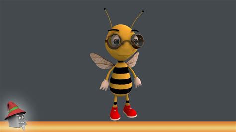 3d Model Bee Character Cartoon Vr Ar Low Poly Cgtrader