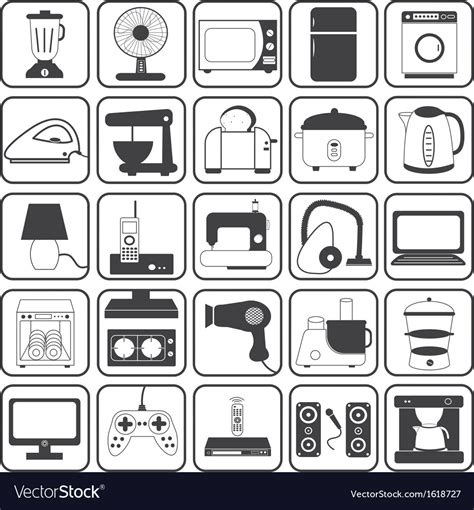 Home Appliance Icons Set Royalty Free Vector Image