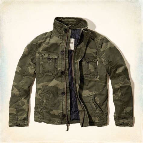 nwt hollister by abercrombie mens twill blend military army camo jacket m army camo jacket