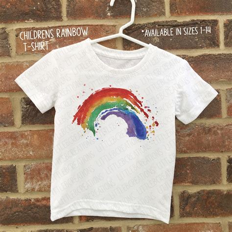 Kids Rainbow T Shirt Unisex Kids Clothing Kids Rainbow Tee Etsy