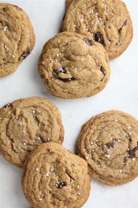In a medium bowl combine the flours, baking soda, baking powder, and salt. Crunchy Chewy Salted Chocolate Chunk Cookies | Baked in AZ