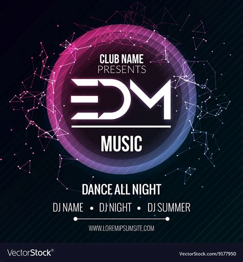 Edm Club Music Party Template Dance Flyer Vector Image