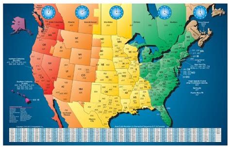 Buy Imageability North America Laminated Gloss Time Zone Area Code With