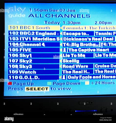 Sky Tv Screen Guide Hi Res Stock Photography And Images Alamy