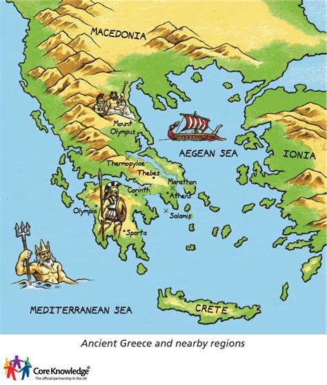 Стародавня Греція карта для дітей карта Стародавньої Греції для