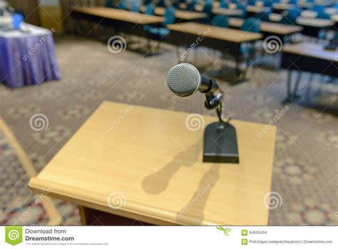 Microphone On Podium Stock Photo Image Of Room Speaker 64655434