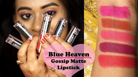 Blue Heaven Gossip Matte Lipstick Review And Swatches Youtube