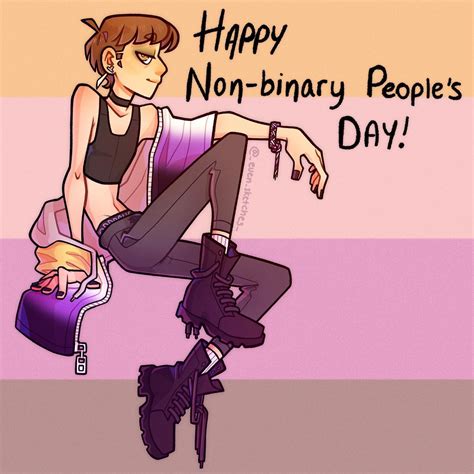 Im A Day Late But Happy Non Binary Peoples Day 💛🤍💜🖤 Rnonbinary