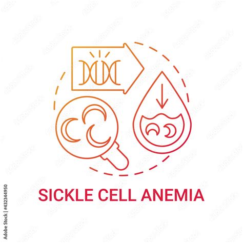 Sickle Cell Anemia Red Gradient Concept Icon Chronic Blood Disorder