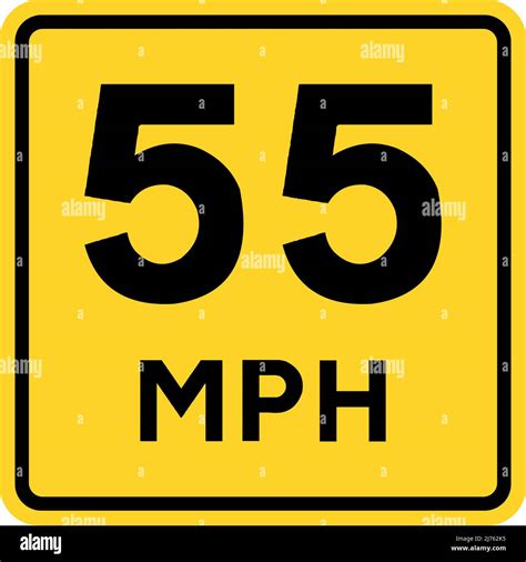 55 Mph Speed Limit Sign Traffic Signs And Symbols Stock Vector Image