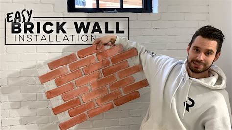 Easy Brick Accent Wall Realistic Faux Brick Veneer Youtube