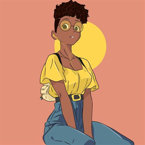Black Female Anime Character Art MAXIPX