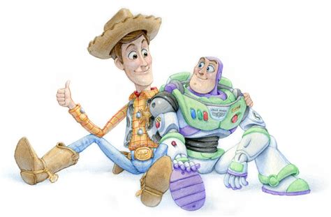 Shane Made Art Woody And Buzz Watercolour