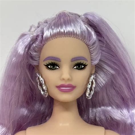 Mattel Barbie Extra Purple Crimped Hair Nude Articulated Curvy Neysa