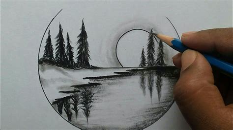 Nature Scenery Drawing For Beginners Easy And Step By Step Youtube