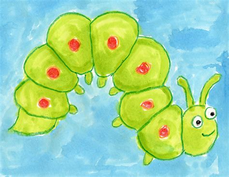 Draw this cat by following this drawing lesson. Draw a Caterpillar - Art Projects for Kids