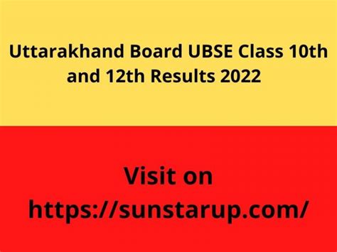 Uttarakhand Board Ubse Class 10th And 12th Results 2022