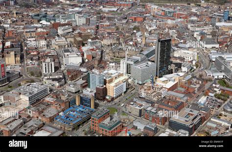 Aerial View Of Sheffield City Centre South Yorkshire Uk Stock Photo
