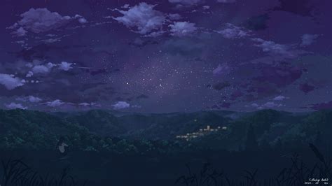Hintergrundbilder 1920x1080 Px Anime Landschaft Nacht Sterne