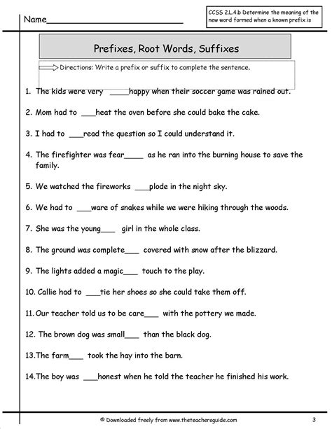 Prefixes And Suffixes Worksheets With Answers Try This Sheet