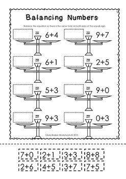 balancing equations addition worksheets and printables by olivia walker