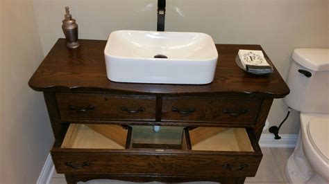 Middle drawer modified to allow for plumbing p trap | Dresser sink