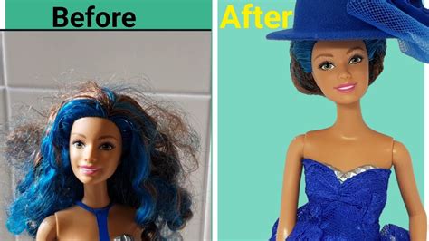 Barbie Doll Hair Makeover Transformation Of Barbie Youtube