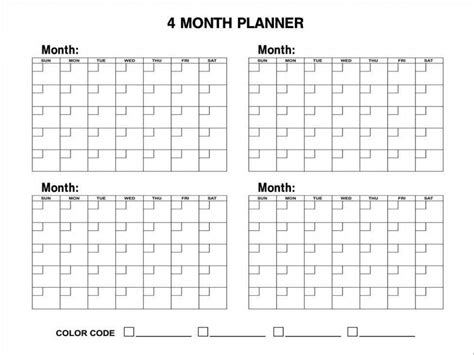 Blank 6 Month Calendar Template Example Calendar Printable