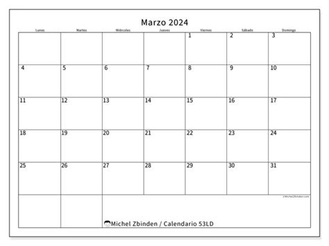 Calendario Marzo De 2024 Para Imprimir “53ld” Michel Zbinden Pa