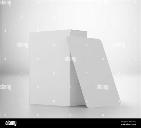 White Playing Card En Blanco Tarot Card Mockup With Box Empty Game