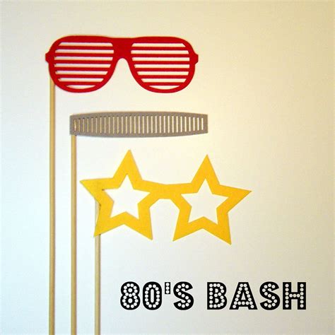 Photobooth Prop Glasses On A Stick 80s Bash Via Etsy Diy Photo