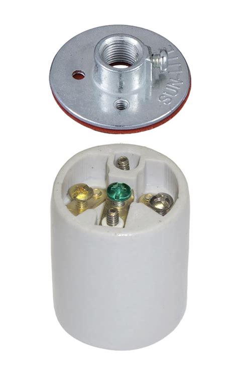 Keyless Porcelain 3 Terminal Socket With Ground Screw 48303 Bandp Lamp