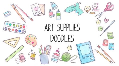 Art Supplies Doodles Cute Doodles And Watercolor Ideas Youtube