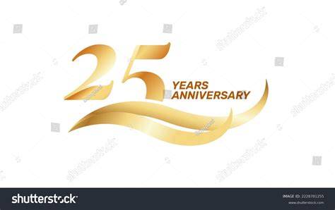 Banner Celebrating 25th Anniversary Anniversary Text Stock Vector