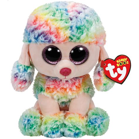 Large Rainbow Beanie Boo Poodle Dog Plush 7in X 9 14in Party City Canada