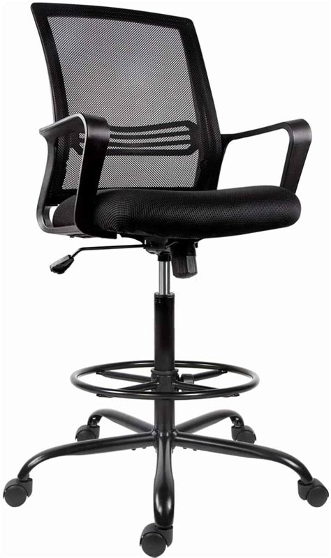 Smugchair Tall Black Adjustable Drafting Chair W Footrest Affordable