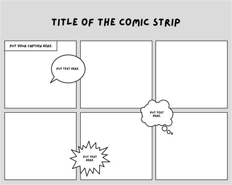 Five Panel Comic Strip Template