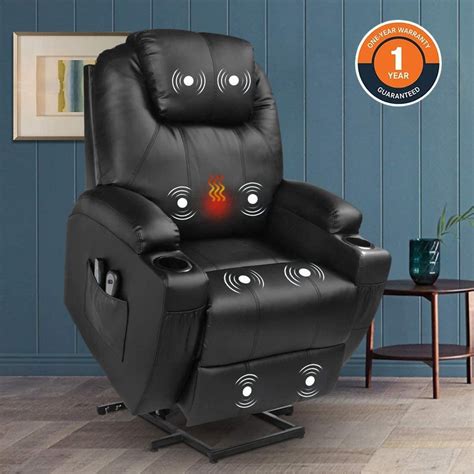Unionline ELECTRIC Raise Massage Recliner Heated Vibrating Chair With Controls Armchair Lift