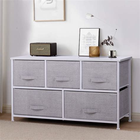 Joolihome Chest Of Drawers Storage Wardrobe Cabinet With 5 Fabric