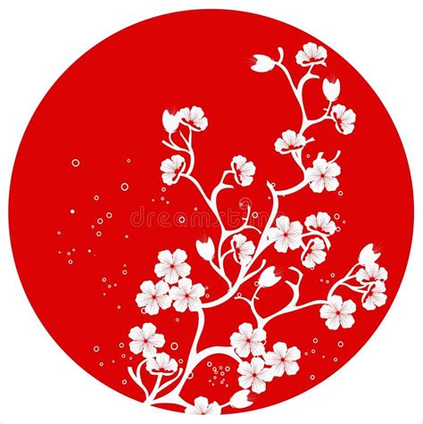 Modern Japanese Cherry Blossom Template Vector. Stock Vector