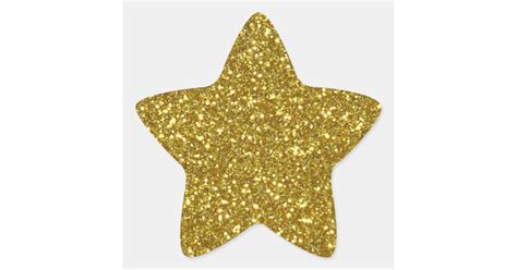 Gold Star In Gold Glitter Texture Star Sticker Zazzle