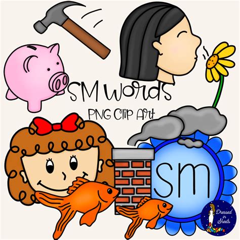 Sm Words Clip Art Includessmallsmashsmellsmilesmokearrow For Pointing