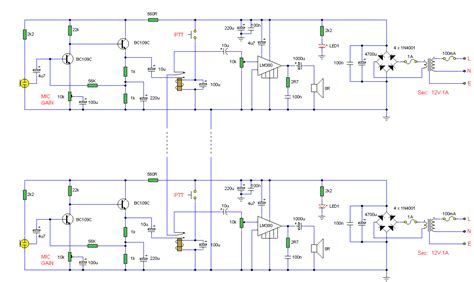2 Way Intercom Circuit Diagram