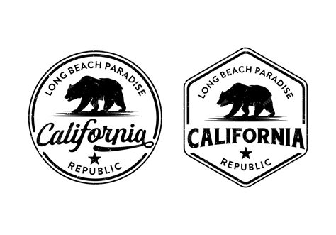 Premium Vector California Bear Republic Logo Classic Vintage Badge Design