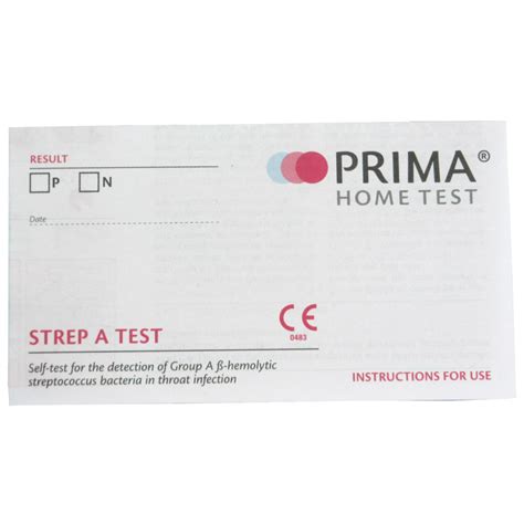 Prima Strep A Throat Swab Test Streptococcus Infection Testing Kit