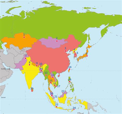 heloohaloo: 25 Vers Kaart Azië Landen En Hoofdsteden