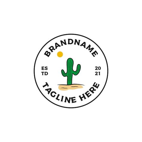 Premium Vector The Cactus Badge Logo Design Vector Illustration