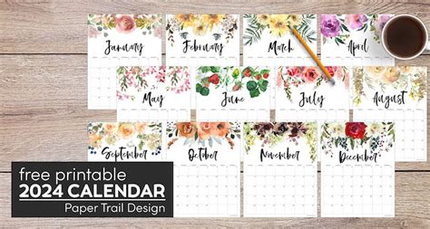 Free 2024 Monthly Calendars To Print And Fill Out Free Printable