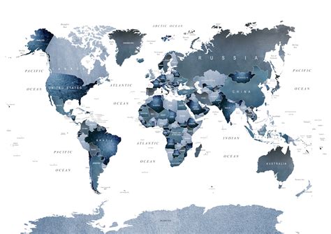 Blue World Map Wallpaper Shop Stunning Wallpapers At