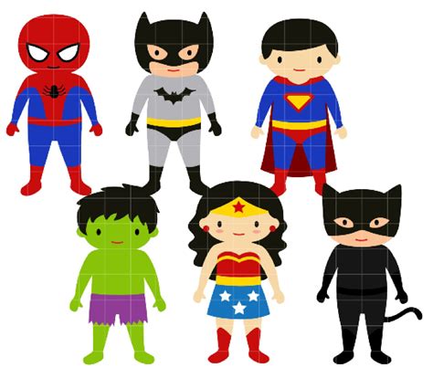 Black Superhero Boys Clipart Splash Background Cute Characters Lupon